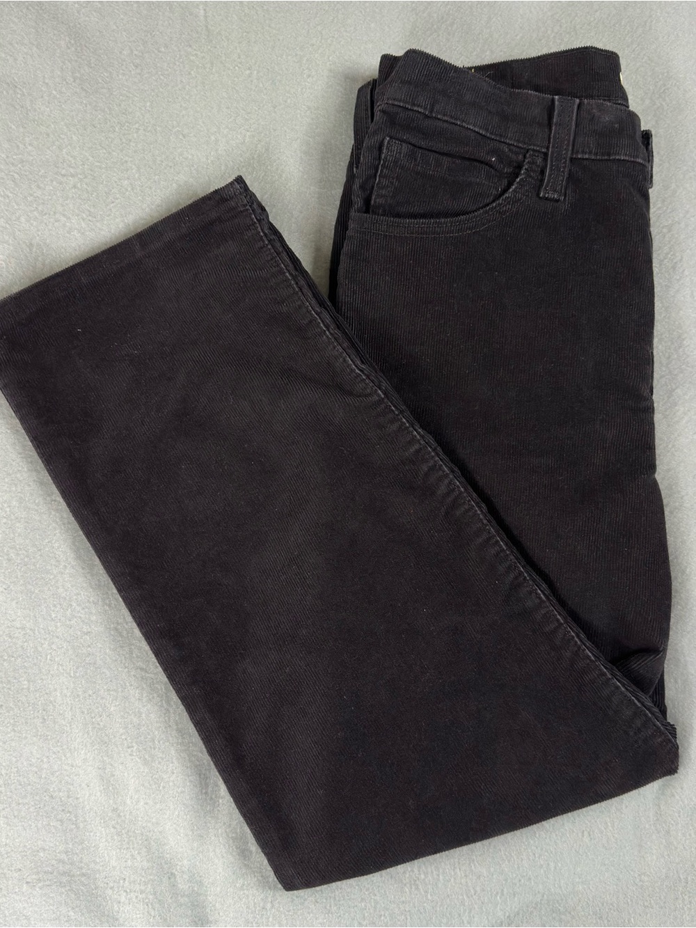 Levi's Ribcage Straight Ankle Black Button Fly Corduroy Pants Women's Size 31/27